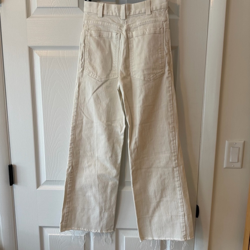 Rachel Comey Cream Wide-Leg Raw Hem Jeans Size 0 - Picture 7 of 9